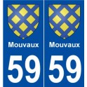 59 Mouvaux blason autocollant plaque stickers ville