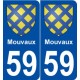 59 Mouvaux blason autocollant plaque stickers ville
