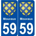 59 Mouvaux blason autocollant plaque stickers ville