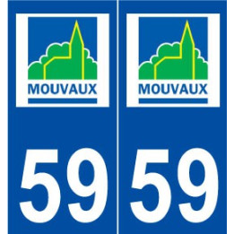 59 Mouvaux logo autocollant plaque stickers ville