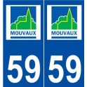 59 Mouvaux logo autocollant plaque stickers ville