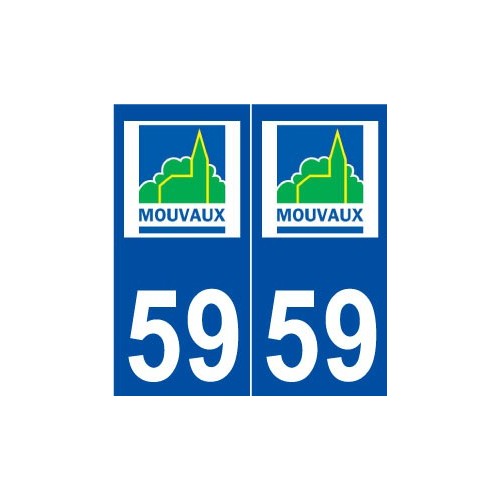 59 Mouvaux logo autocollant plaque stickers ville