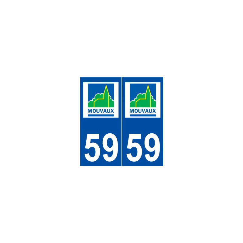 59 Mouvaux logo autocollant plaque stickers ville