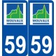 59 Mouvaux logo autocollant plaque stickers ville