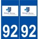 92 Bourg-la-Reine logo autocollant plaque stickers ville