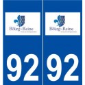 92 Bourg-la-Reine logo autocollant plaque stickers ville