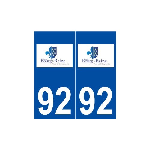 92 Bourg-la-Reine logo autocollant plaque stickers ville