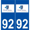 92 Bourg-la-Reine logo autocollant plaque stickers ville