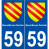 59 Neuville-en-Ferrain blason autocollant plaque stickers ville
