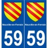 59 Neuville-en-Ferrain blason autocollant plaque stickers ville