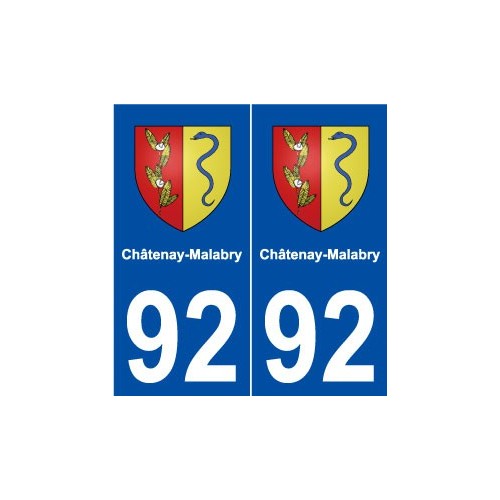 92 Châtenay-Malabry blason autocollant plaque stickers ville