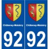 92 Châtenay-Malabry blason autocollant plaque stickers ville