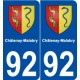92 Châtenay-Malabry blason autocollant plaque stickers ville