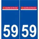 59 Neuville-en-Ferrain logo autocollant plaque stickers ville