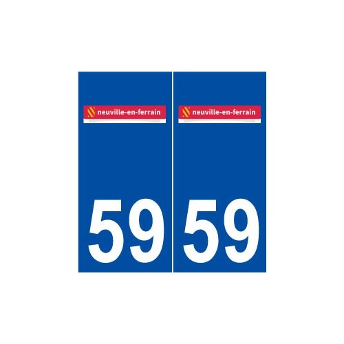 59 Neuville-en-Ferrain logo autocollant plaque stickers ville