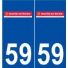 59 Neuville-en-Ferrain logo autocollant plaque stickers ville