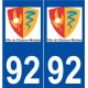 92 Châtenay-Malabry logo autocollant plaque stickers ville
