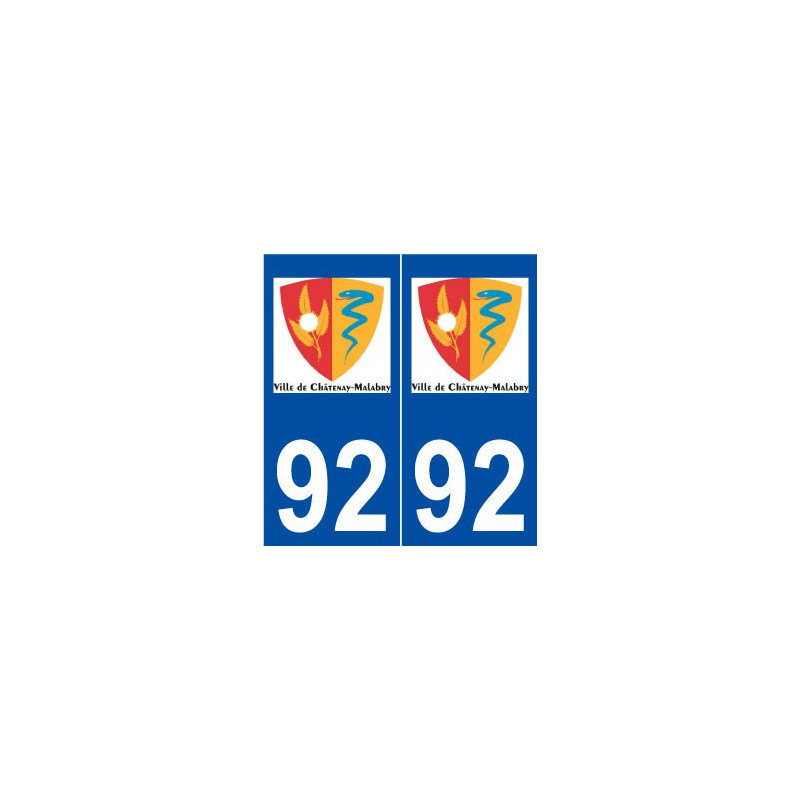 92 Châtenay-Malabry logo autocollant plaque stickers ville