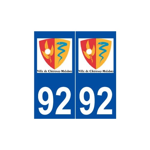 92 Châtenay-Malabry logo autocollant plaque stickers ville