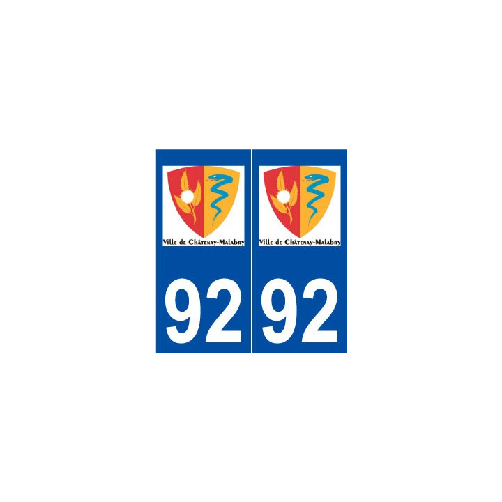 92 Châtenay-Malabry logo autocollant plaque stickers ville