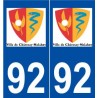 92 Châtenay-Malabry logo autocollant plaque stickers ville