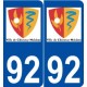 92 Châtenay-Malabry logo autocollant plaque stickers ville