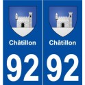 92 Châtillon blason autocollant plaque stickers ville