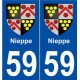 59 Nieppe blason autocollant plaque stickers ville