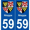 59 Nieppe blason autocollant plaque stickers ville