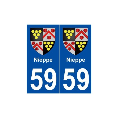 59 Nieppe blason autocollant plaque stickers ville