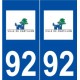 92 Châtillon logo autocollant plaque stickers ville
