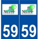 59 Nieppe logo autocollant plaque stickers ville