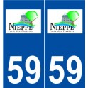 59 Nieppe logo autocollant plaque stickers ville