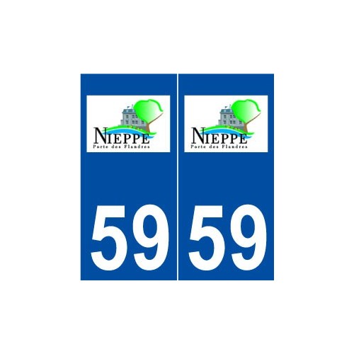 59 Nieppe logo autocollant plaque stickers ville