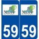 59 Nieppe logo autocollant plaque stickers ville