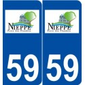 59 Nieppe logo autocollant plaque stickers ville