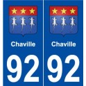 92 Chaville blason autocollant plaque stickers ville