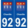 92 Chaville blason autocollant plaque stickers ville