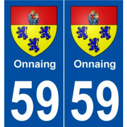 59 Onnaing blason autocollant plaque stickers ville