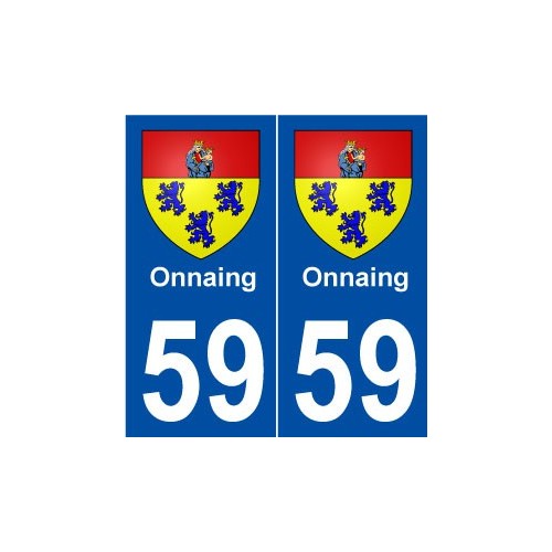 59 Onnaing blason autocollant plaque stickers ville