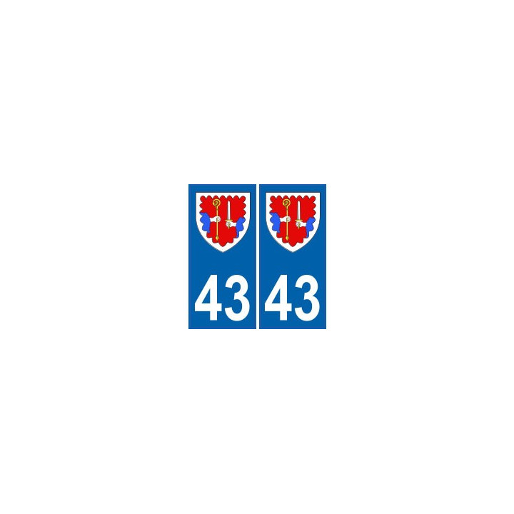 43 Haute Loire autocollant plaque blason armoiries stickers département