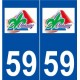 59 Onnaing logo autocollant plaque stickers ville