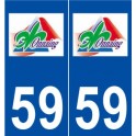 59 Onnaing logo autocollant plaque stickers ville