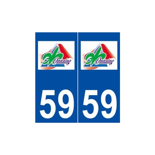 59 Onnaing logo autocollant plaque stickers ville