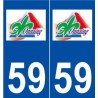 59 Onnaing logo autocollant plaque stickers ville