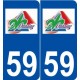 59 Onnaing logo autocollant plaque stickers ville