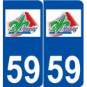 59 Onnaing logo autocollant plaque stickers ville