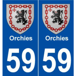 59 Orchies blason autocollant plaque stickers ville