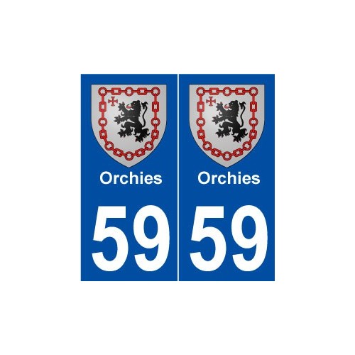 59 Orchies blason autocollant plaque stickers ville