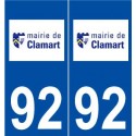92 Clamart logo autocollant plaque stickers ville